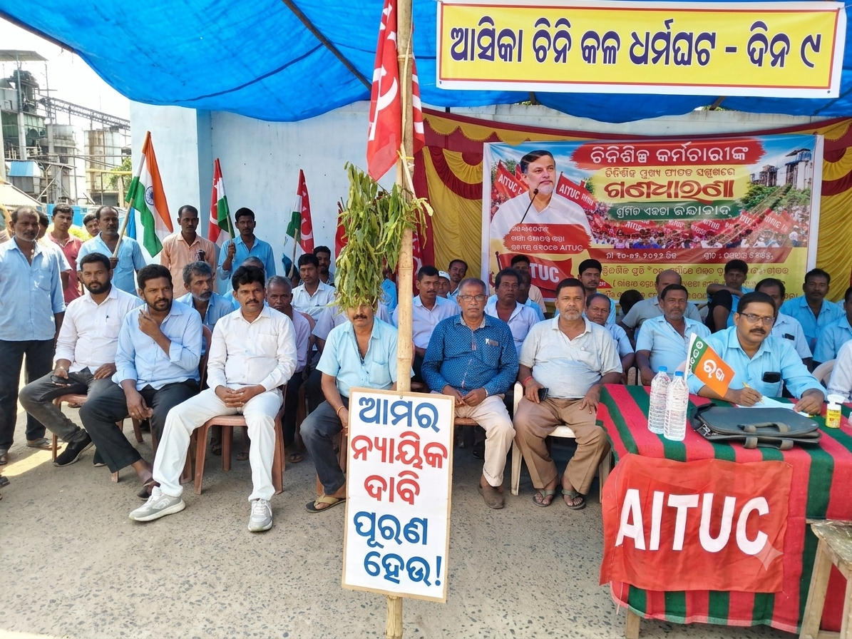ନବମ ଦିନରେ ସମବାୟ ଚିନିଶିଳ୍ପର ଶ୍ରମିକ ଆନ୍ଦୋଳନ: କର୍ତ୍ତୃପକ୍ଷଙ୍କ ନିରବତାକୁ ନେଇ ବଢୁଛି ଅସନ୍ତୋଷ, ଆଗାମୀ ଦିନରେ ଆନ୍ଦୋଳନ ତୀବ୍ର ହେବା ଚେତାବନୀ